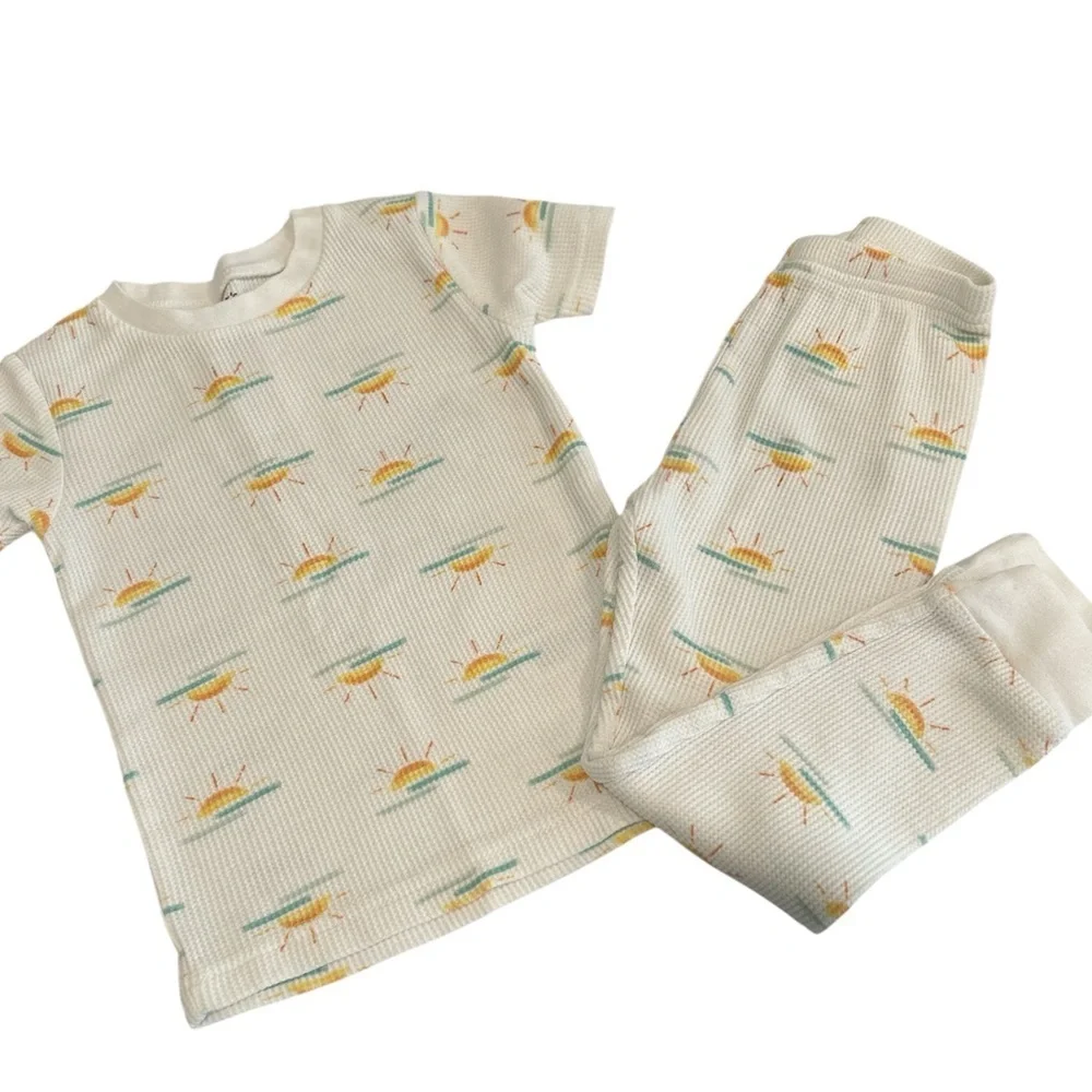 Carter's White and Yellow Kids Pajama Set